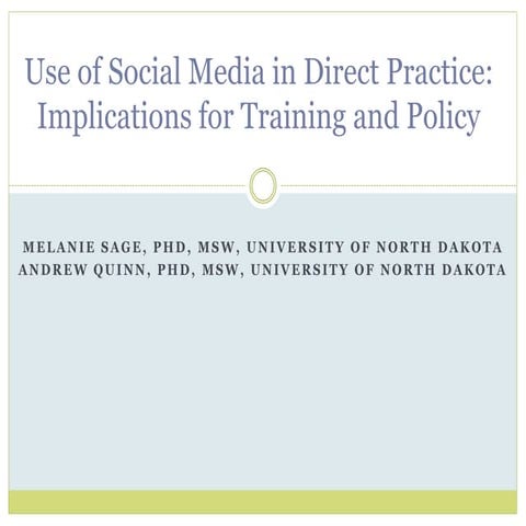 Social work student beliefs about social media: Implications for education an...