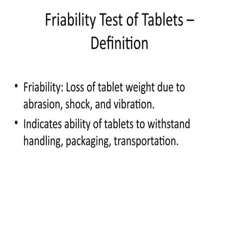 Friability testing | PPTX
