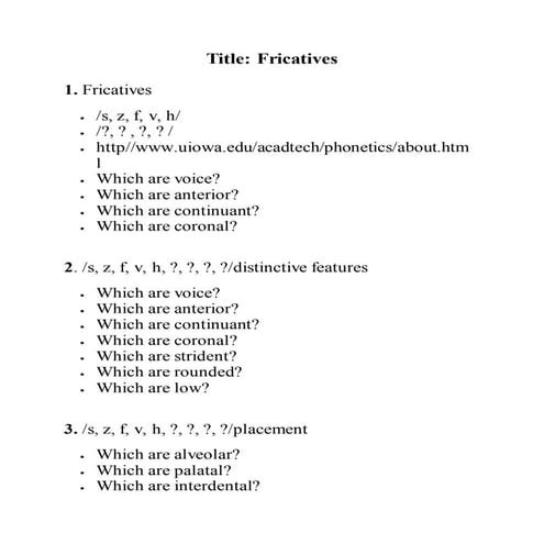 Fricatives