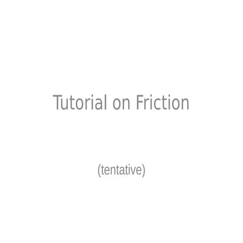 Friction tutorial