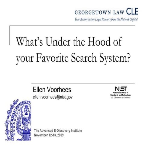 EDI 2009- Advanced Search: What’s Under the Hood of your Favorite Search System?