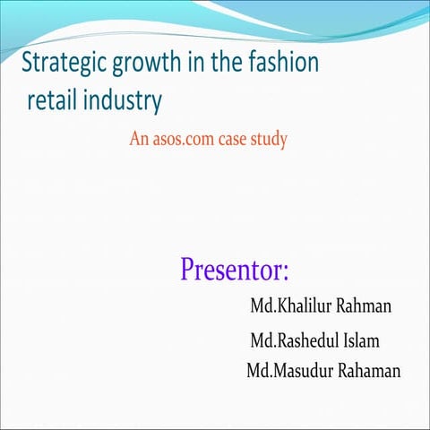 Strategic growth in the fashion retail industry