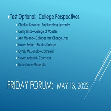 Test Optional: College & Counselor Perspectives in 2022