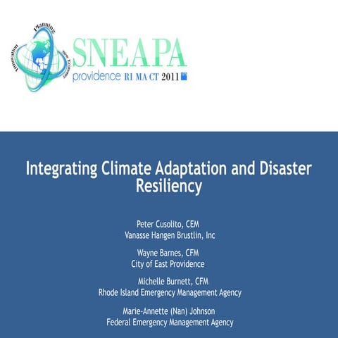 Integrating Climate Adaptation and Disaster Resiliency