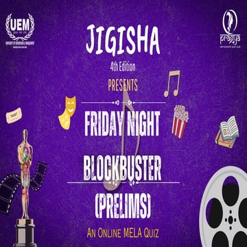 Friday Night Blockbuster 2025 - Intra UEM Online MELA Quiz of Jigisha 4.0