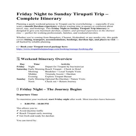 Friday Night to Sunday Tirupati Trip.docx