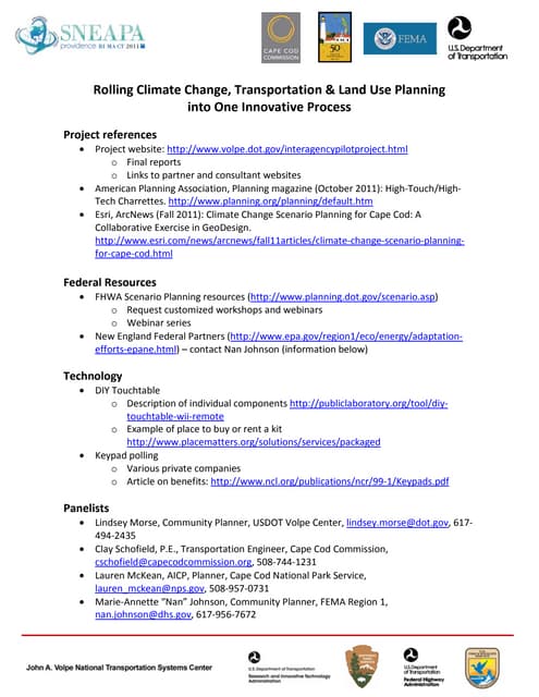 Rolling Climate Change, Transportation & Land Use Planning into One Innovativ...