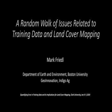 A Random Walk of Issues Related to Training Data and Land Cover Mapping