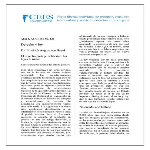 Friedrich hayek   derecho y ley