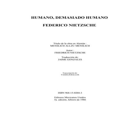 Friedrich nietzsche   humano, demasiado humano