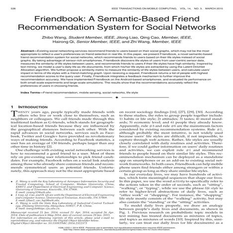 Friendbook: A Semantic-Based Friend Recommendation System for Social Networks