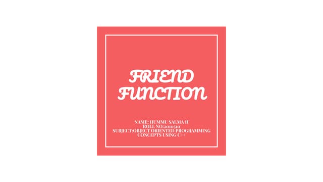 Friend function in c++ 