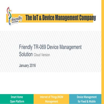 Friendly Technologies- Cloud-Based TR-069 Device Management Suite