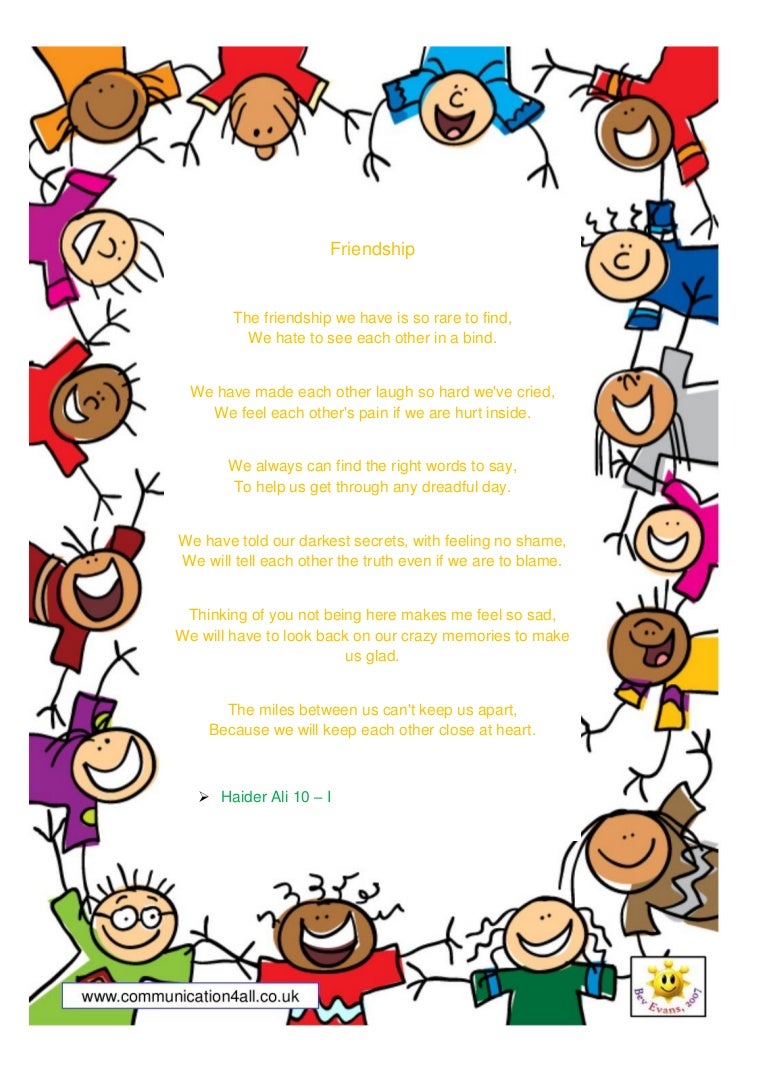 34 Friendship Poetry For Kids