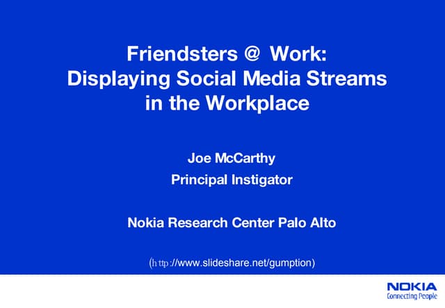Friendsters @ Work (SDForum)