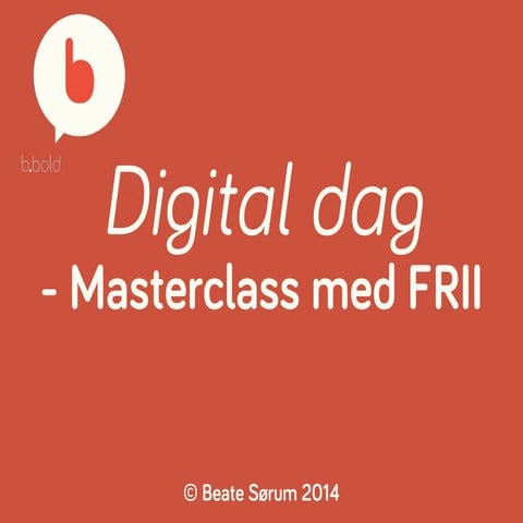 Digital dag med FRII - web- og sosiale medier-strategi