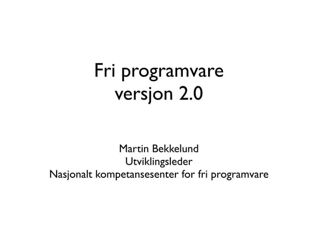 Fri programvare og sosiale medier