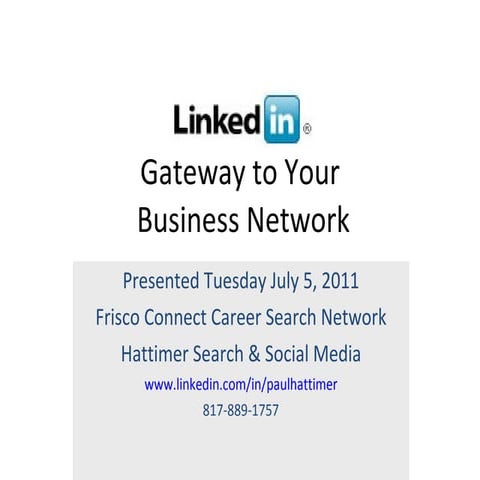 LinkedIn Frisco Connect Career Search Network