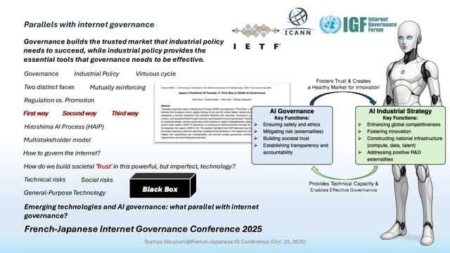 Opening presentation for the first panel "Emerging technologies and AI governance: what parallel with internet governance?"