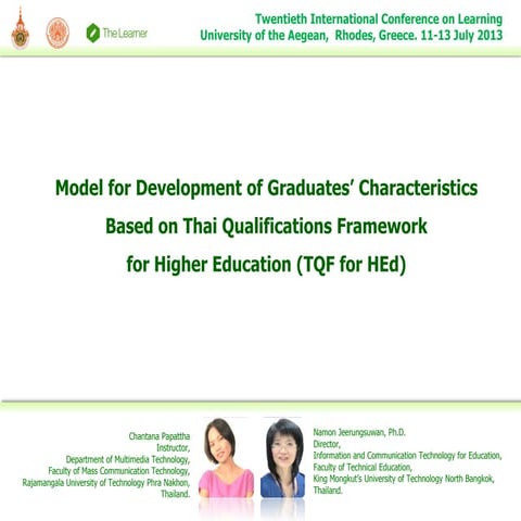 Model for Development of Graduates’ Characteristics Based on Thai Qualificati...