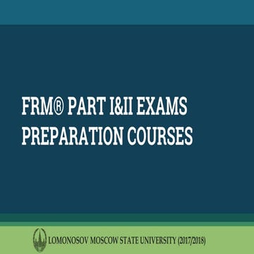 FRM® Exam Prep courses at MSU
