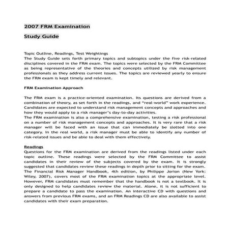 Frm study guide