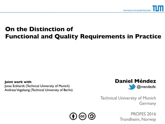 On the Distinction of Functional and Quality Requirements in Practice