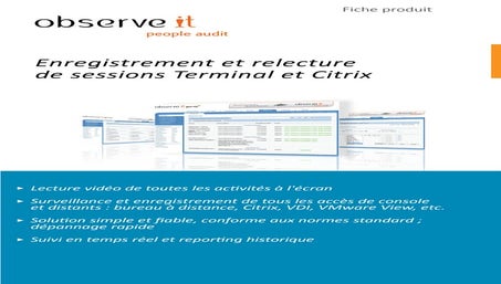 ObserveIt Produit Information