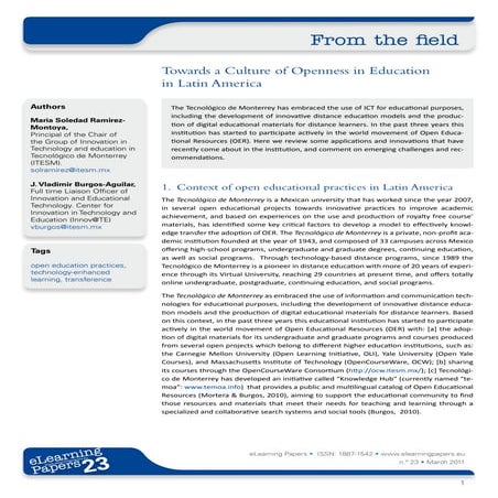 Towards a Culture of Openness in Education in Latin America