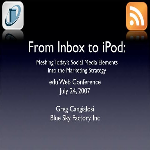 From Inbox to iPod: Meshing Today's Social Media Elements into the Marketing ...