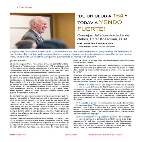 De un club a 164  y todavía yendo fuerte