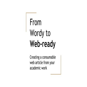 From Wordy to Web-ready