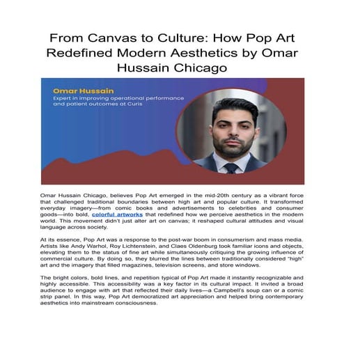 From Canvas to Culture_ How Pop Art Redefined Modern Aesthetics by Omar ...