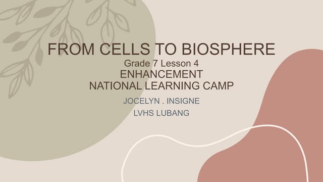 From cell to biosphere, science learning