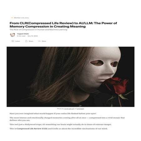 From CLR(Compressed Life Review) to AI_LLM_ The Power of Memory Compression i...