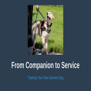 From Companion to Service Training Your Own Service Dog.