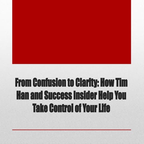 From Confusion to Clarity: How Tim Han and Success Insider Help You ...
