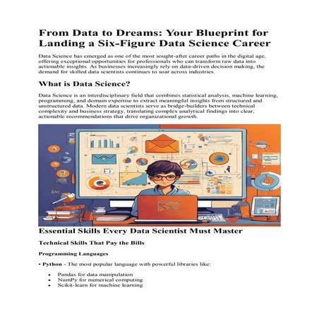 From Data to Dreams: Your Blueprint for a Six-Figure Data Science Career