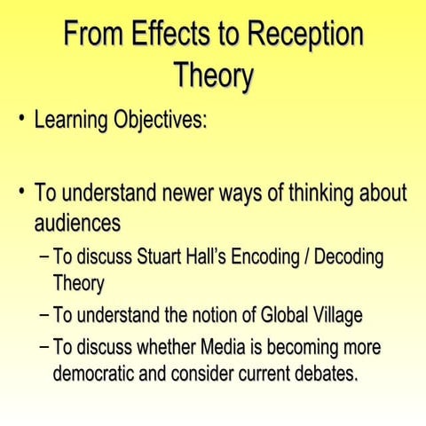 From effects to reception theory slides