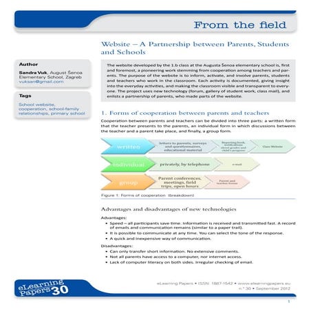 Website – A Partnership between Parents, Students and Schools