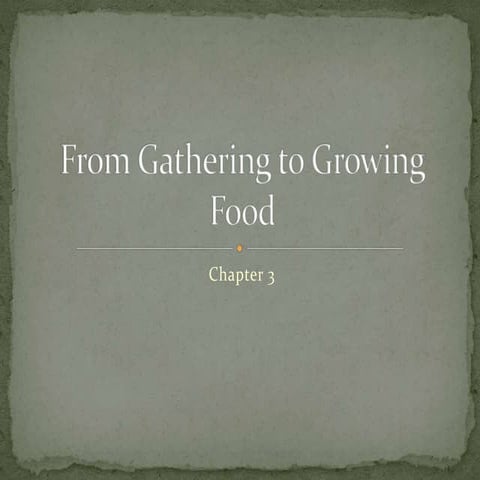 From gathering to growing food
