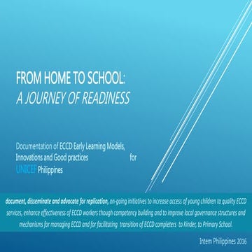 From home to school progress report august 2016