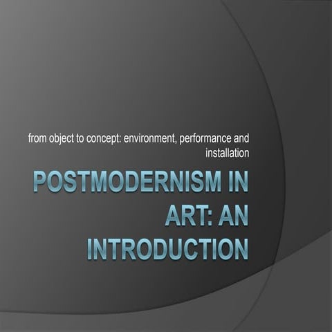 From Idea To Concept, Environment, Performance And Installation