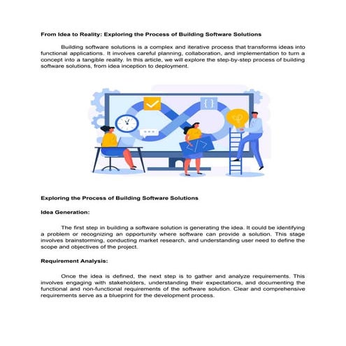From Idea to Reality: Exploring the Process of Building Software Solutions