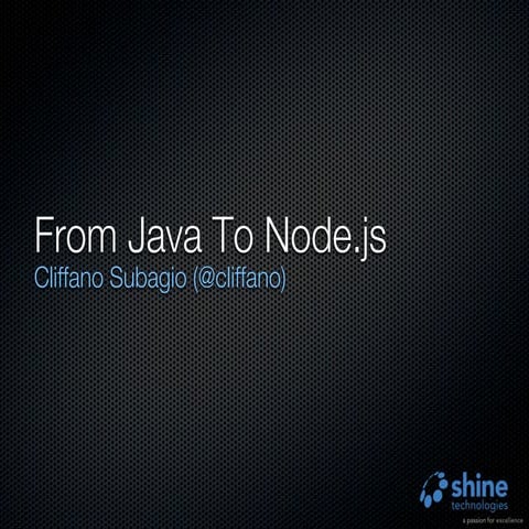 From Java To Node.js