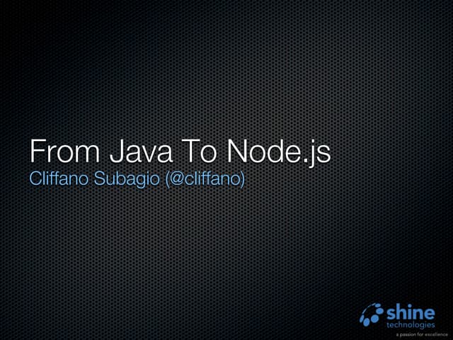 From Java To Node.js