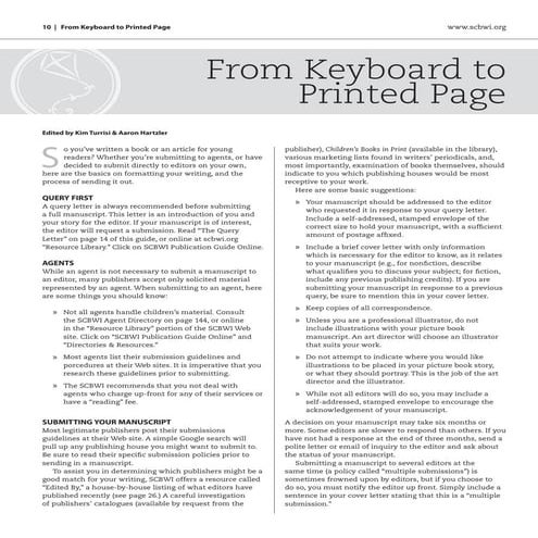 From Keyboard to Printed Page 2010_update SCBWI THE BOOK | PDF