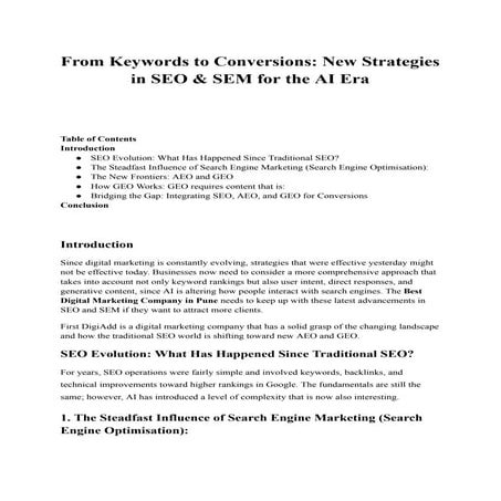 From Keywords to Conversions: New Strategies in SEO & SEM for the AI Era