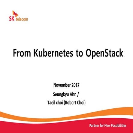 From Kubernetes to OpenStack in Sydney
