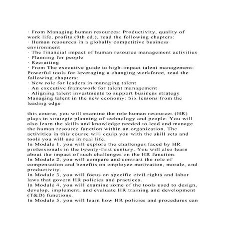 · From Managing human resources Productivity, quality of work lif.docx